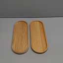 Fermus Wooden Tray, Set of 2, 12.5 Inch Long, Jewelry Dish Cosmetics Organizer Bathroom Clutter Wood Decorative Serving Platter Small Storage Tray, Oval (2 Pack)