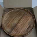 Mango Wood Dinner Plates, Round Serving Plate Set of 2, Cheese and Coffee Tea Serving Tray, Fruit Platters for Party Dinner, Wood Plates for Snacks and Dessert, 11 Inch