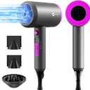 slopehill Professional Ionic Hair Dryer, Powerful 1800W Fast Drying Low Noise Blow Dryer with 2 Concentrator Nozzle 1 Diffuser Attachments for Home Salon Travel