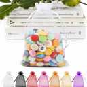 ANZNKU 50 Pack Organza Bags 5 x 7 in White Small Mesh Gift Bags Bulk Drawstring for Wedding Party Favors, Little Goodie Bag for Candy Jewelry Soap Makeup, Treat Sachet Pouch for Mothers Gifts Wrap
