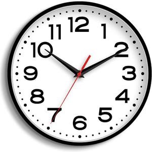 Wall Clock 18 Inch Silent Non-Ticking Modern Clock Battery Operated Classic Simple Minimalist Analog Decorative for Kitchen, Living Room,Office, Bedroom, Bathroom (Black)