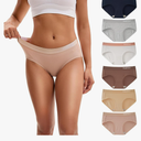INNERSY Women’s Underwear Cotton Hipster Panties Mid Rise Briefs Tagless Wide Waistband 6 Pack L