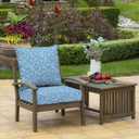 Arden Outdoor Foam Deep Seat Cushion Set, 24 in x 24 in, Weather-Proof, Rain-Proof, Fade Resistant Patio Cushion, Bottom and Back Cushion for Chair, Sofa, and Couch Amalfi Blue Tile