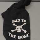 Dog Hoodie Sweater - Bad to The Bone Dog Sweatshirt Skeleton Costume, Warm Fleece Lined Pet Clothes with Leash Hole, Fall Winter Cozy Soft Pet Outfit Coat for Small Dogs Cat Puppy, M, Black