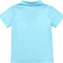 ODASDO Boys Back to School T-Shirt Tops Apple Pencil Printed Causal Button Up Short Sleeve Tee Shirts Summer Outfit (5-6 Years)