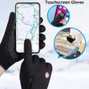 Warm & Touchscreen Gloves, Anti-Slip Thermal Winter Gloves for Men & Women, Windproof Cold Weather, for Motorcycle Riding, Bicycle, Cycling, Hiking & Winter Sport Outdoor Gloves (Large)