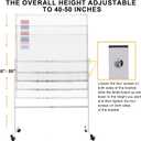H-Qprobd Mobile Whiteboard 36"x24" Magnetic Dry Erase Board with Stand - Adjustable Height Double Side Rolling White Boards on Wheels for Home, Office & School