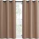 NICETOWN Room Darkening Curtain Panels for Cafe, Thermal Insulated Grommet Room Darkening Draperies/Drapes for Window (Cappuccino, 2 Panels, W42 x L40 -inch)