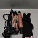 3 in 1 Curling Wand Set - SIQUER Hair Waver Curling Iron for Women with 3 Interchangable Ceramic Beach Waves Wands 1/2 Inch to 1 1/4 Inch Fast Heating Up Hair Curler with Box (Rose, Black)