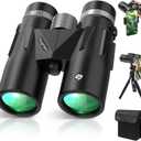 12x42 HD Binoculars for Adults with Phone Adapter, Tripod & Tripod Adapter - BAK4 Prism, FMC Lens, Waterproof & Fogproof, High Powered Scope for Bird Watching, Hunting, Hiking, Travel