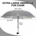 2 Pack Beach Umbrella with Clamp Sun Shade,Adjustable Umbrellas with Clip,UPF50+ Sunshade for Beach Chair,Stroller,Fishing,Camping,Patio,Wheelchair,Golf Carts