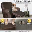 ANARACHON Leather Like Recliner Chair Covers Heavy Duty, 4 Pieces Recliner Cover for Recliner Chair, Leather Cover for Recliner slipcovers Washable for Pets (Dark Brown)