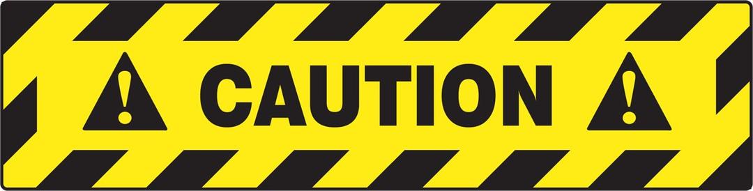 Accuform PSR284 Slip-Gard Adhesive Vinyl Step-Style Floor Sign, Legend "Caution", 6" Length x 24" Width, Black on Yellow