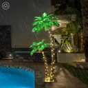 LIGHTSHARE Gorgeous Artificial Lighted Solar Palm Tree 4FT&6FT Office Decor, 184LED for Outside Patio Home Party Garden Nativity