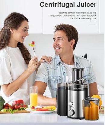 3.4''Large Feed Chute Centrifugal Juicer Plus