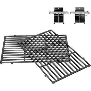 QuliMetal 19.5" Grill Grates for Weber Genesis 300 Series, Genesis E310, E320, E330, S310, S320, S330, Replace for Weber 7524, 7528, Porcelain-Enameled Cast Iron Grill Grates (Fits Genesis 300 With Front Knobs)