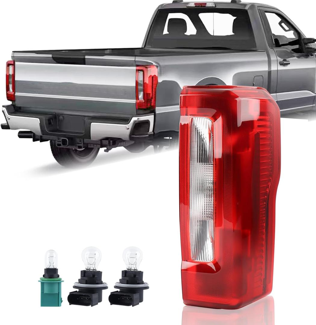 RH Halogen W/o Blind Spot Tail Light Fit for 2023 2024 Ford F250 F350 F450 F550 XL XLT Super Duty Rear Lamp Incandescent Rear Lights Assembly Right Passenger Side PC3B13B504AF
