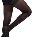 Citystl 2 Pairs Black Tights for women - 40D Control Top Pantyhose - Sculpt Silhouette, Flattening Tummy and Lifting Booty (Black)