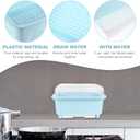 Operitacx Kitchen Dish Drying Rack Box with Lid 13X10.2X7.9 Inch Cutlery Organizer for Bowls and Chopsticks Covered Storage Solution for Home and Restaurant