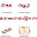 Elegant little tail Valentine's Dog Collar with Flower, Cute Flower with Heart Pet Collars Holiday Female Adjustable Cotton Pet Collar with Flowers for Small Medium Large Dogs (X-Small (Pack of 1))