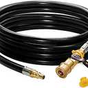 DOZYANT 20 feet Low Pressure Propane Quick-Connect Hose, RV Quick Connect Propane Hose, Quick Disconnect Propane Hose Extension - 1/4” Safety Shutoff Valve & Male Full Flow Plug for RVs