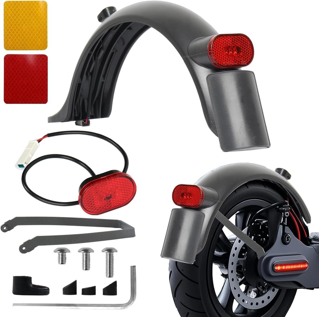 Scooter Rear Mudguard with Rear LED Brake Light Rear Mudguard Compatible for Xiaomi 1S M365 PRO PRO2 MI3 Electric Scooter Accessories