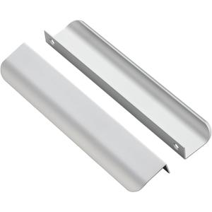 Ravinte 40 Pack Finger Pulls for Cabinets 160mm/6.25in Hole Center Tab Cabinet Handle Silver Finger Edge Pulls Concealed Handles for Kitchen Drawer Finger 200mm/7.87in Length