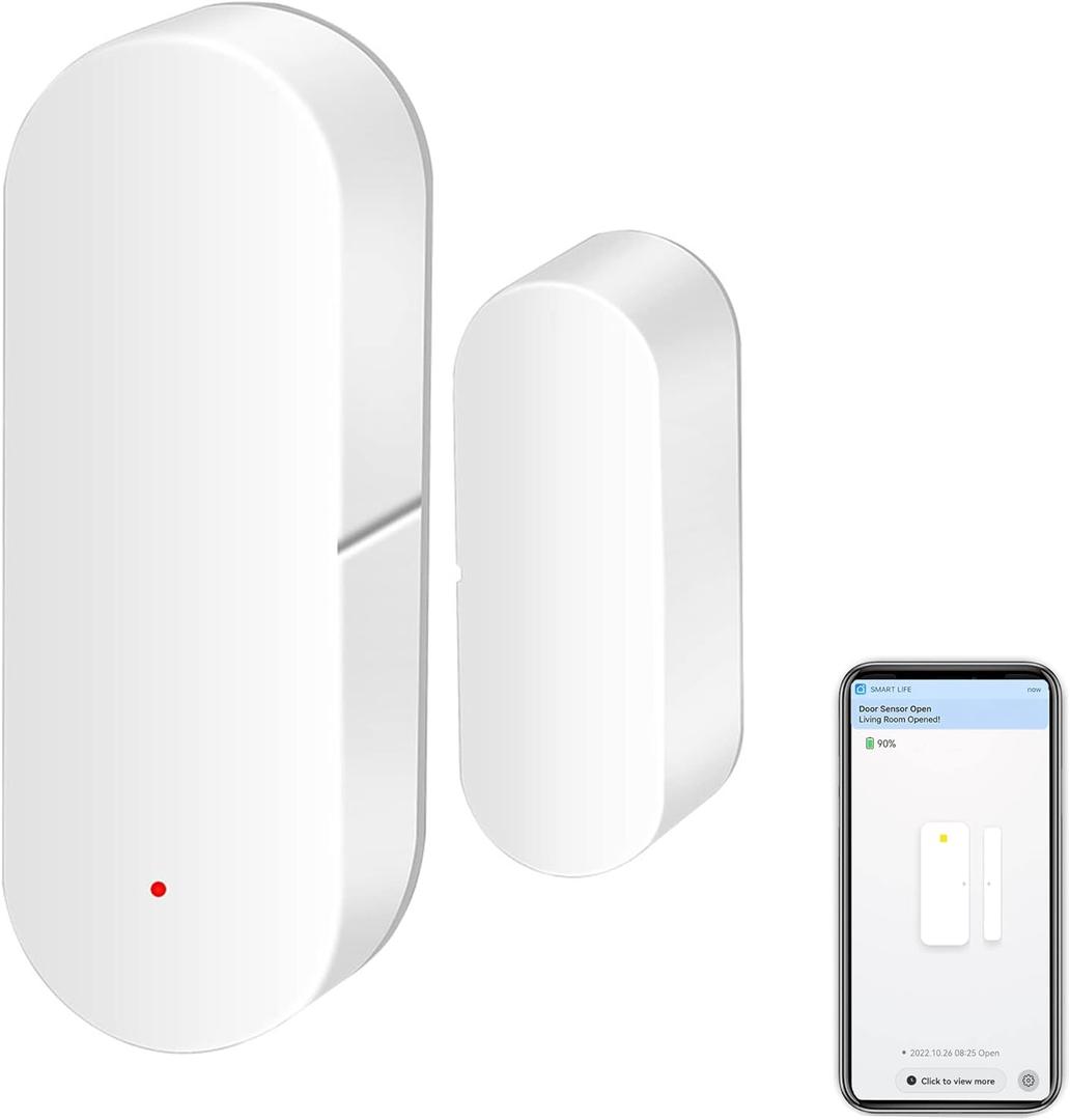 WiFi Door Sensor: Smart Door Open/Closed Detectors, Wireless Window Sensor with App Notification Alert, Contact Sensor for Home Security, Compatible with Alexa Google Assistant (1pack)