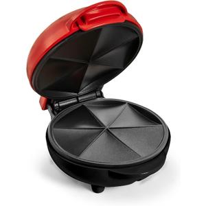 Nostalgia Taco Tuesday Quesadilla Maker  Fits up to 5-Inch or Street Taco Sized Tortillas - 6-Wedge Cooking Surface - Perfect for Beef, Chicken, Veggie,& Cheese Quesadillas - Red