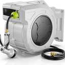 Retractable Garden Hose Reel, 1/2 Inch x 100ft, Wall Mounted Hose Reel