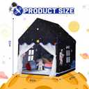 Wilwolfer Space Kids Tent Indoor: with Mat, Star Lights - Kids Play Tent Space Toys - Bedroom Decorations Astronaut Rocket Ship (Black)