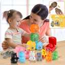 Grarain Toddler Farm Animals Toys, Upgraded Keys Barn Match Game, Montessori Educational Color Shape Sorting & Counting Learning Toy for Kids Boys Girls 3-5 Year Old, Fine Motor Gifts