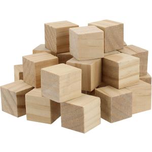 KEILEOHO 100 PCS 1.25 Inch Small Wooden Blocks, Unfinished Wooden Cubes, Solid Blank Square Blocks for Crafts, Painting, Puzzle Making, Decorating, DIY Projects