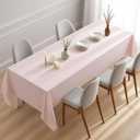 12 Pack Plastic Light Pink Tablecloth, Disposable Scalloped Edge Table Cloth Waterproof Rectangle Pink Table Cover for Birthday Bridal Wedding Baby Shower, 54 X 108 Inch