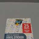Premium Printable Vinyl Sticker Paper for Inkjet Printer 25 Sheets, 8.5"x11" - Matte Sticker Paper Waterproof, Weatherproof - White Vinyl Sticker Sheets - Strong Adhesive, Laser Labels & Decals