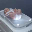 Contours Glow Motion Sensing Light Up Waterproof Wipeable Baby Diaper Changing Pad for Dresser or Table, Adjustable Brightness for Nighttime Change, Easy to Clean Surface, Soft & Comfortable Foam