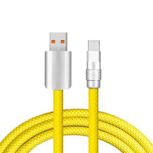 Rainbow Chubby - Colorful Chubby Cable Gradual Durable Charger Cable USB-C to USB A Cable Nylon Braided Fast Charging Data Cord for Phone, Yellow, USB-A to Type-C, 6.6 FT