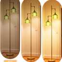 Lightdot 2-Light Glass Floor Lamp for Living Room, Dimmable Gold Floor Lamps with Green Glass Shade& Bulb Included, Modern Standing Tall Lamp with 5Lbs Heavy Base for Bedroom/Sofa Beside/Corner Decor