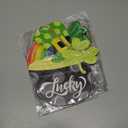 2 x St. Patrick's Day Shamrock Wooden Door Hanging Sign - Lucky Irish Welcome Decor with Rope, Handmade Wood Wreath for Front Door Wall Home Decorations, St. Paddy's Party Housewarming Gift