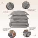 100% Organic Cotton Duvet Cover Twin Size - Naturally Soft Lightweight & Cooling Duvet Cover Set with Decorative Shams - Premium GOTS Certified 300 Thread Count Sateen Weave (Stone, Twin)