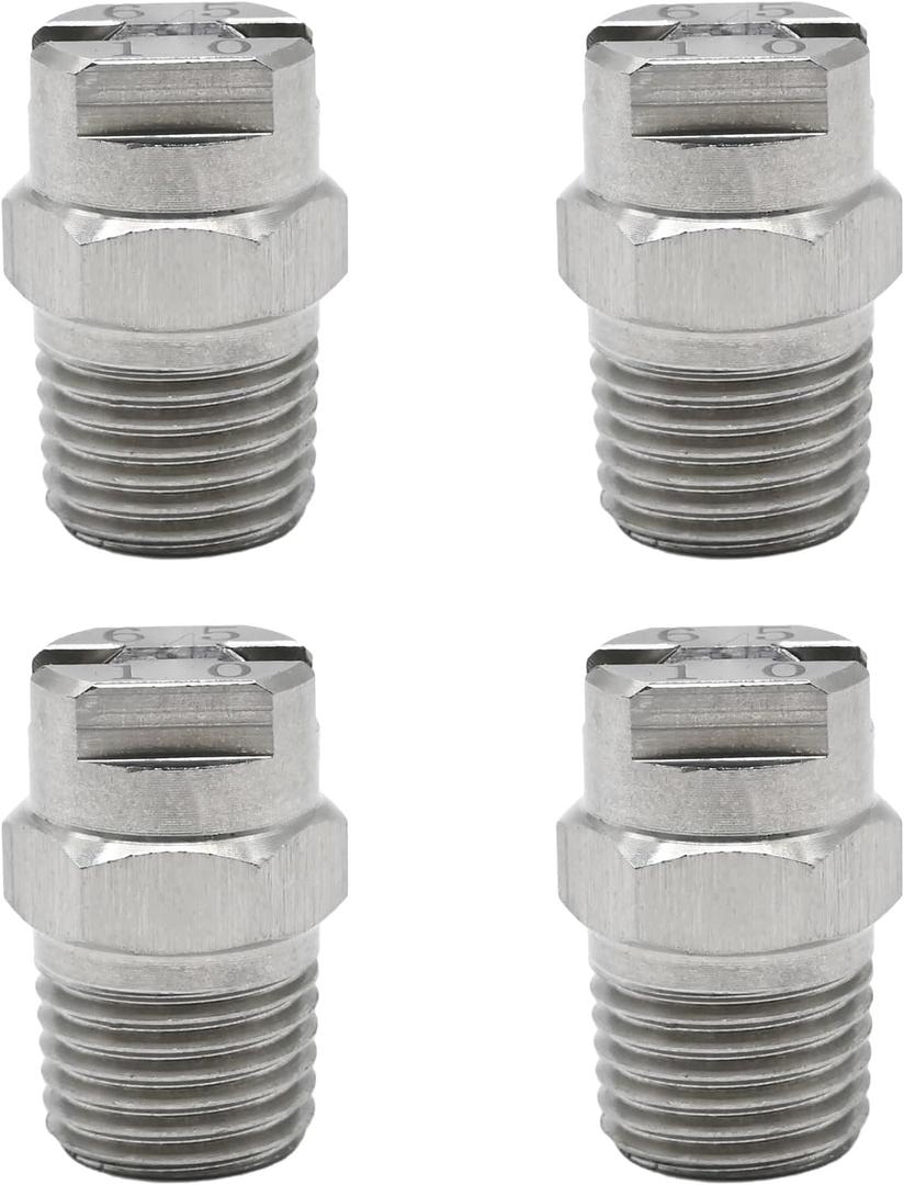 4Pcs Flat Fan High Pressure Washer Spray Tip 1/4BSPT Male Stainless Steel Spray Fan Washer Nozzle 65 Degree 2mm Diameter (0.08Inch) Pressure Washer Parts & Accessories