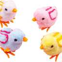 3 x 4 Pcs Wind-Up Jumping Chicks & Hopping Bunnies Toys with Wings for Kids  Easter Egg & Goody Bag Fillers, Toddler Party Favors, and Gifts (Medium)