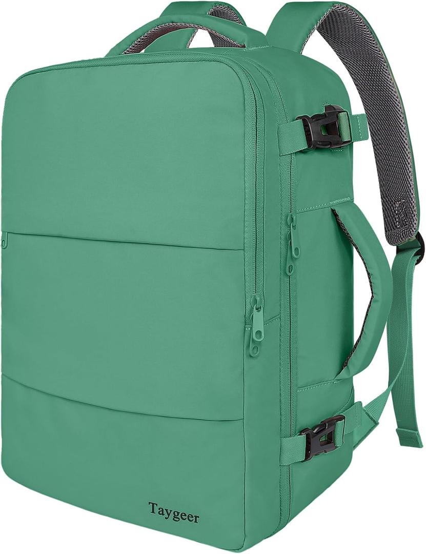 Taygeer Travel Backpack for College Woman, Lightweight Backpack for 15.6 inch Laptop with USB Charging Port, TSA Friendly Bag for Women Traveling, Back Pack Carry On Luggage for friend Gym Sport,Green (Large)