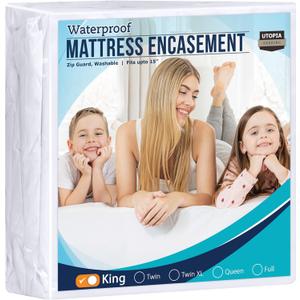 Utopia Bedding Zippered Mattress Encasement King, 100% Waterproof Bed Bug and Dust Mite Proof Mattress Protector, Absorbent Six-Sided Mattress Cover