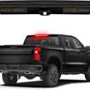 HTZCMOTO LED 3rd Third Brake Light Compatible with 2019-2025 Silverado Sierra 1500 2500HD 3500HD (for Models Only with Cargo Bed Camera) High Mount Rear Brake w/ Truck Cab Cargo Lights, Smoked Len