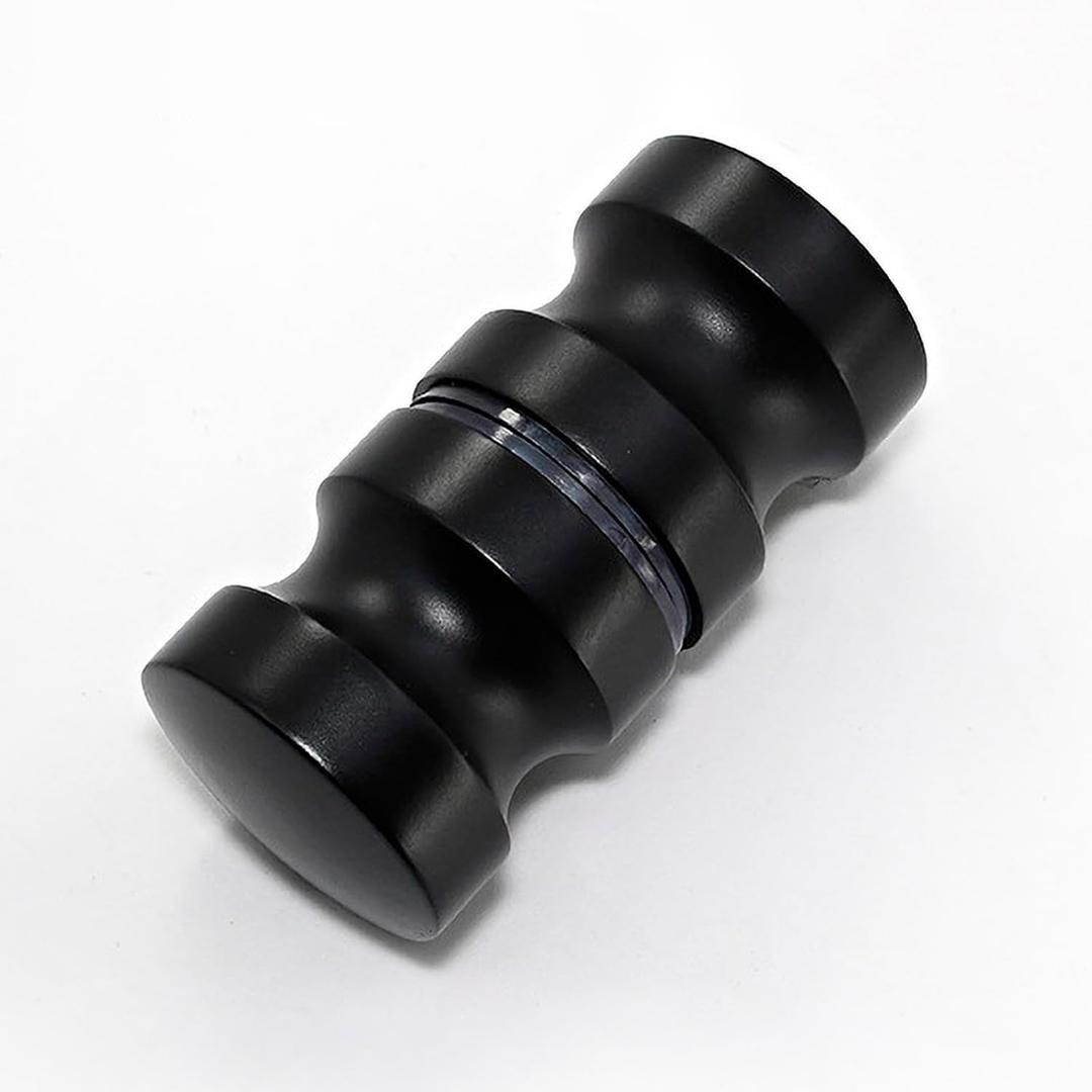 YIDELAI-Glass Door Handle, 2.4 inch Aluminum Alloy Single Hole Handle, Solid Cylindrical Shower Room Sliding Glass Door Handle, Bathroom Shower Room Accessories.(1, black2)
