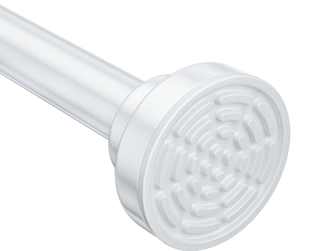 Black Shower Curtain Rod 31 to 80 Inch,1 Inch Diameter Adjustable Spring Tension Stainless Steel Telescoping Rod,Easy Install,No Rust