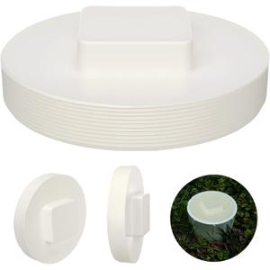 Frienda 8 Inch Npt Male Threaded PVC Cleanout Plug PVC Dwv Pipe Fitting Flush Sewer Cover Cleanout Cap Adapter for Plumbing Water Line Drainage Piping System