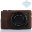 G7X / G7X Mark II Camera Silicone Case, Ultra Thin Lightweight Rubber Soft Silicone Case Bag Cover for Canon PowerShot G7X / G7X Mark II with Microfiber Cloth - Coffee