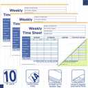 Lincia 10 Pcs Time Sheets for Employees Weekly Format 8.5 x 5.5 Inch Daily Time Cards Log Book for Employee Office Business Schedule Planner Work Record Supplies, 100 Sheets Per Pad